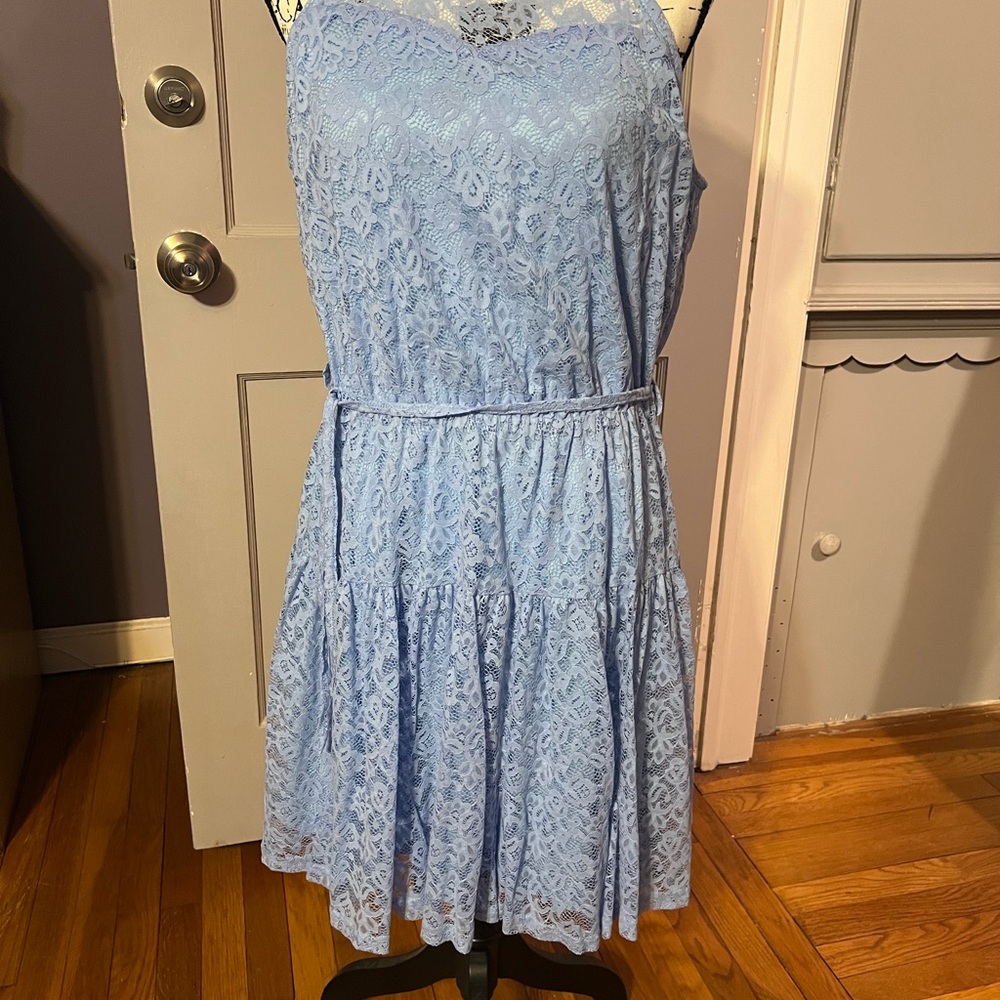 Elegant Blue Lace Dress